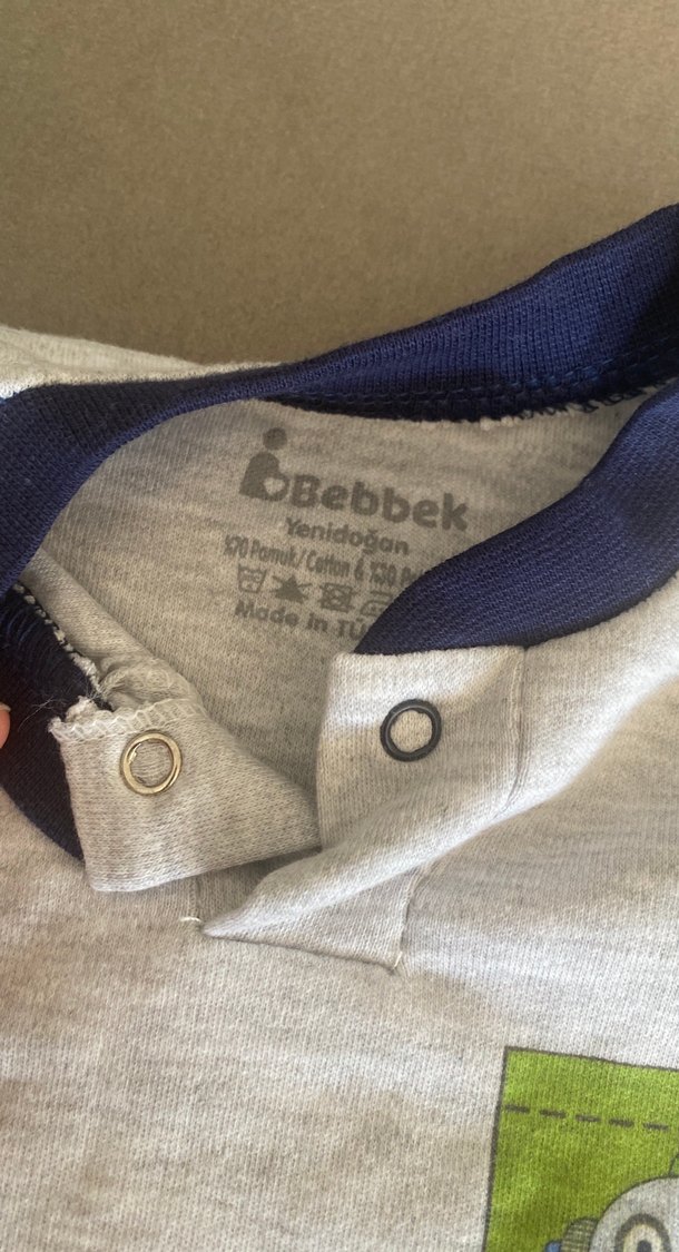 Pamuklu Uzun Kollu Gri Bebek Body - Görsel 2