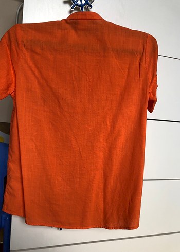 LC Waikiki Turuncu Nakışlı Düğmeli erkek çocuk Gömlek