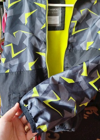 Gri Desenli Fermuarlı Erkek Çocuk Ceketi - Görsel 3