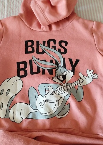 Pembe Bugs Bunny Baskılı Kız Eşofman Takımı - Görsel 2