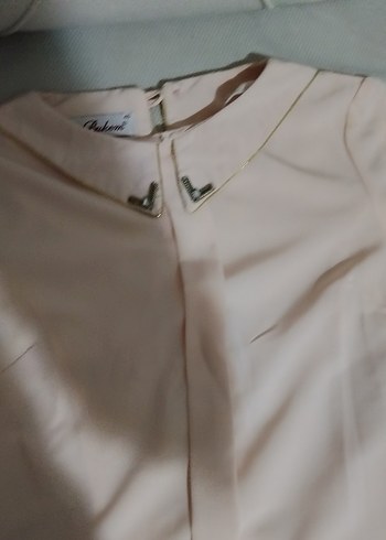 Çizgili, Pileli, Uzun Kollu Kadın Gömlek - Görsel 6