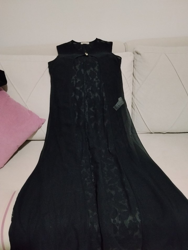 Uzun Siyah Gotik Kadın Abiye Elbise - Görsel 5