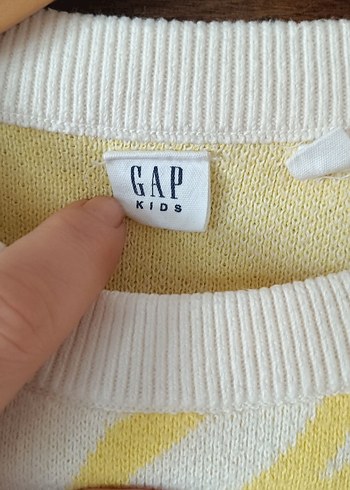 GAP Sarı Zebra Desenli Triko Kazak - Görsel 2