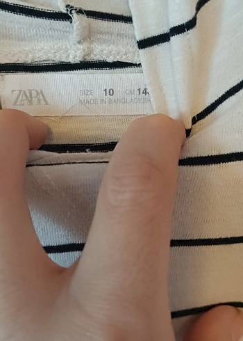 Kızlar için Uzun Kollu Çizgili Pamuklu Tişört - Görsel 3