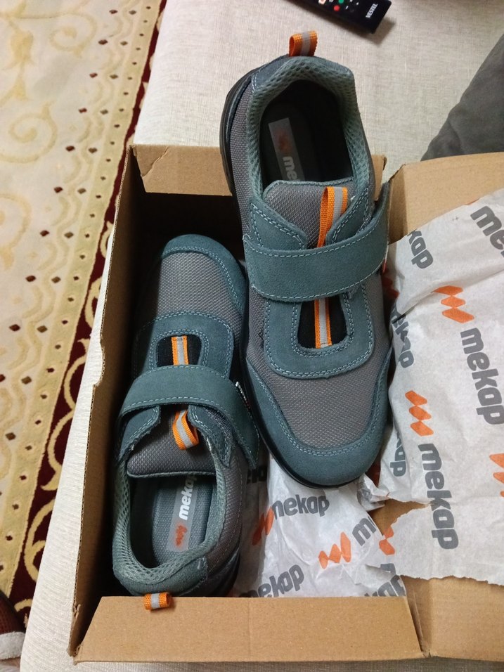 Gri Erkek Outdoor Ayakkabı Velcro Bantlı - Görsel 2