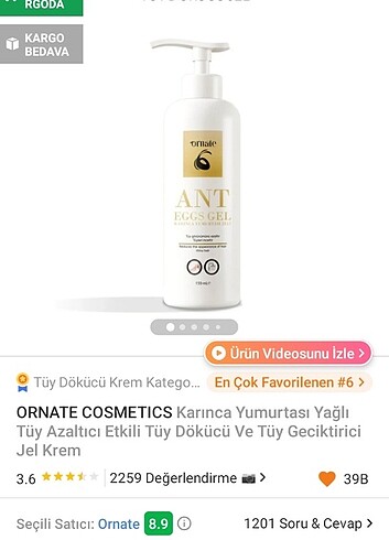 Karınca yumurtası jeli 