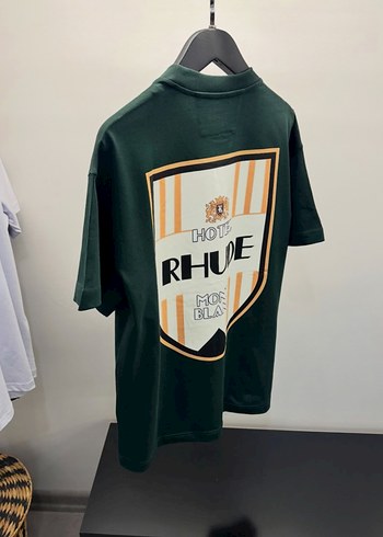 RHUDE Yeşil Baskılı Erkek Tişört Ruffle Detaylı - Görsel 3