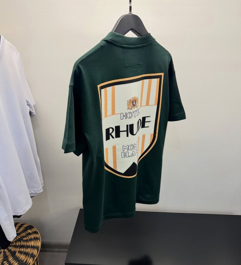 RHUDE Yeşil Baskılı Erkek Tişört Ruffle Detaylı - Görsel 3