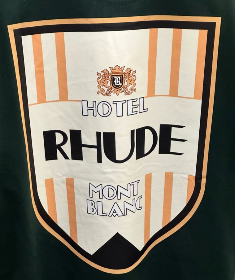 RHUDE Yeşil Baskılı Erkek Tişört Ruffle Detaylı - Görsel 4