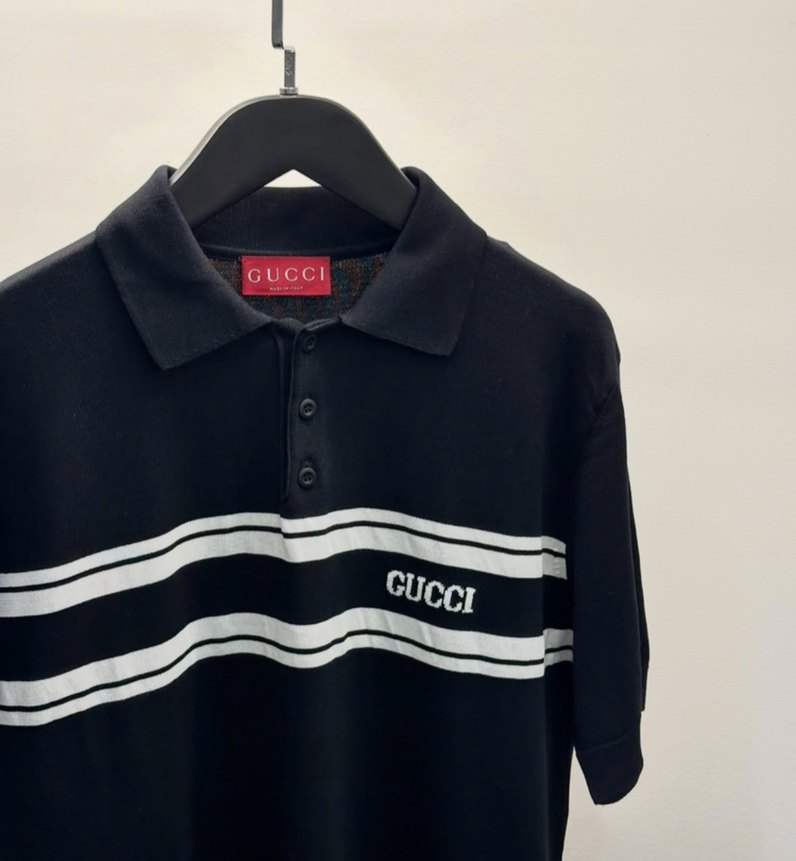 Gucci Siyah Pamuklu Erkek Polo Tişört - Görsel 4