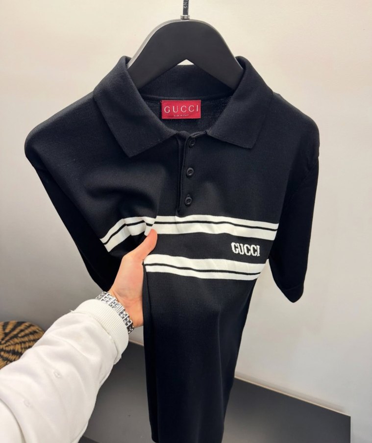 Gucci Siyah Pamuklu Erkek Polo Tişört - Görsel 3