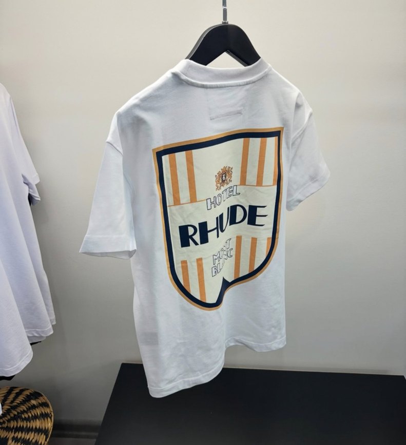 Rhude Beyaz Baskılı Erkek Tişört - Görsel 3