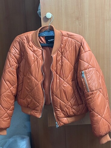 l Beden turuncu Renk Bomber ceket