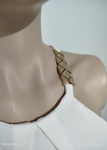 Beyaz Keten Mini Tulum - Görsel 5