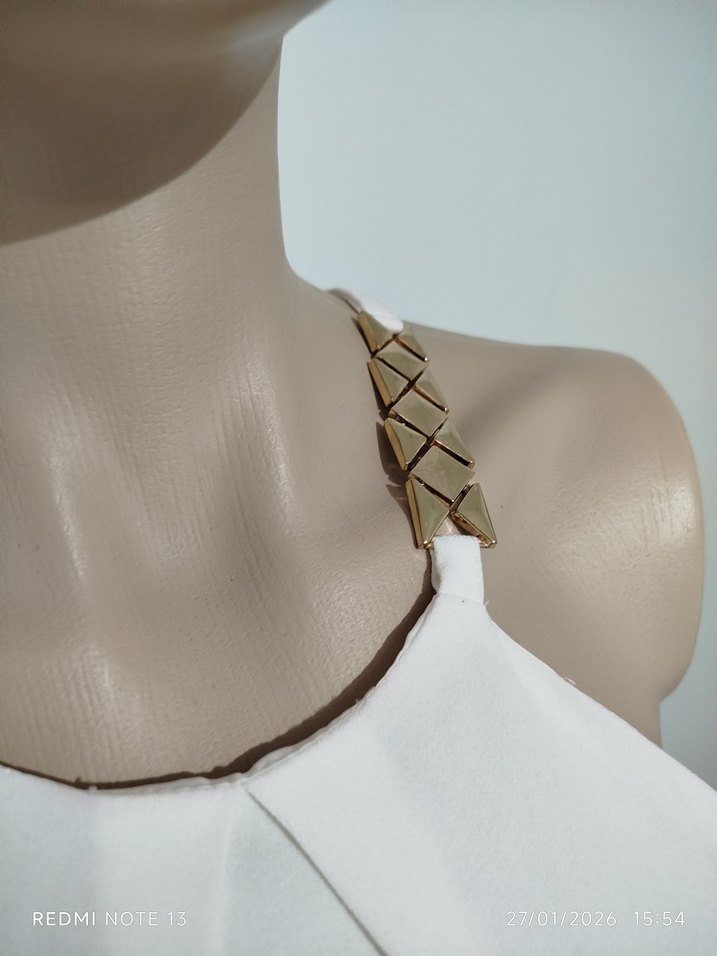 Beyaz Keten Mini Tulum - Görsel 5