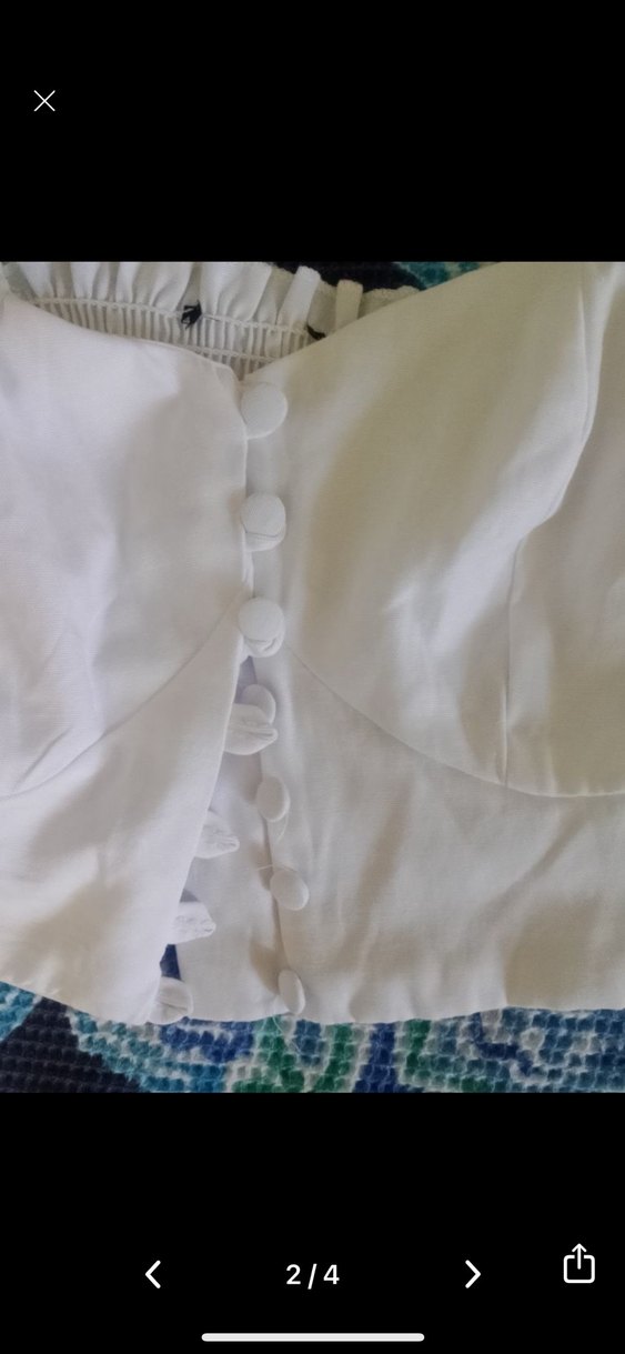 Stradivarius Keten Uzun Kollu Straplez Bluz - Görsel 2