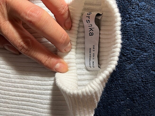 s Beden beyaz Renk Bershka crop trıko