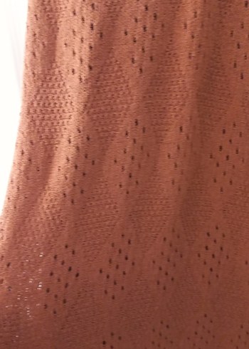 V Yaka Kahverengi Triko Uzun Elbise - Görsel 2