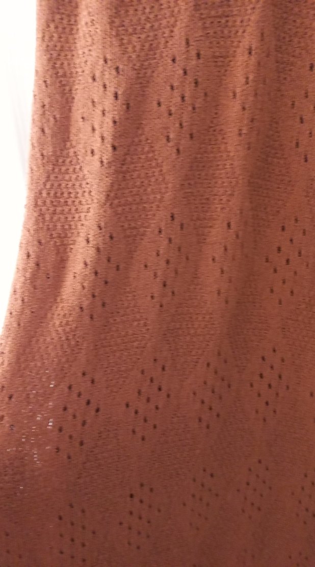 V Yaka Kahverengi Triko Uzun Elbise - Görsel 2