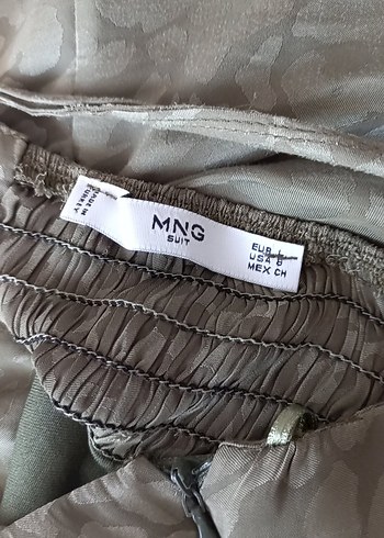 Yılan Desenli Askılı Midi saten  Elbise MANGO - Görsel 4