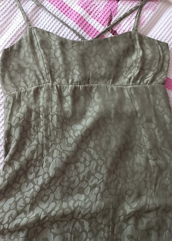 Yılan Desenli Askılı Midi saten  Elbise MANGO - Görsel 2