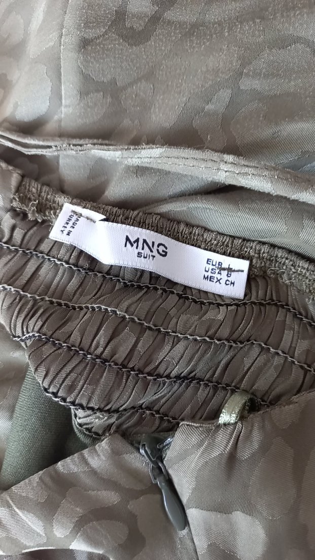 Yılan Desenli Askılı Midi saten  Elbise MANGO - Görsel 4