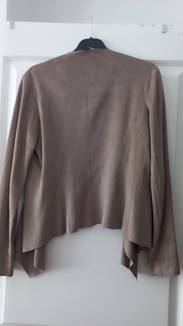 Bej Süet  Ceket Midi BOY ZARA - Görsel 3