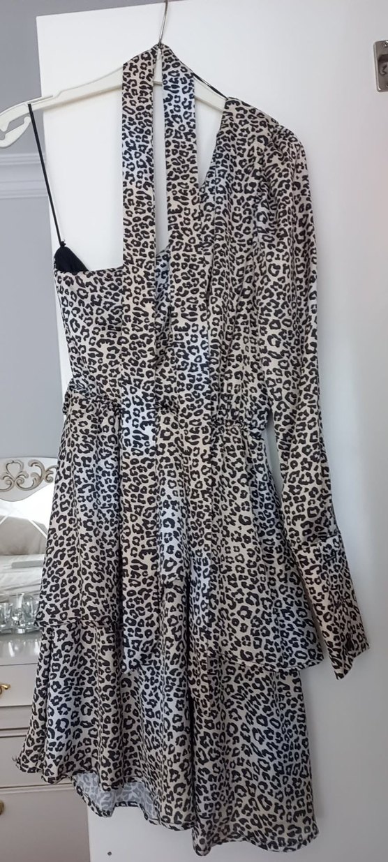 Leopar Desenli Mini Elbise QUZU marka - Görsel 2