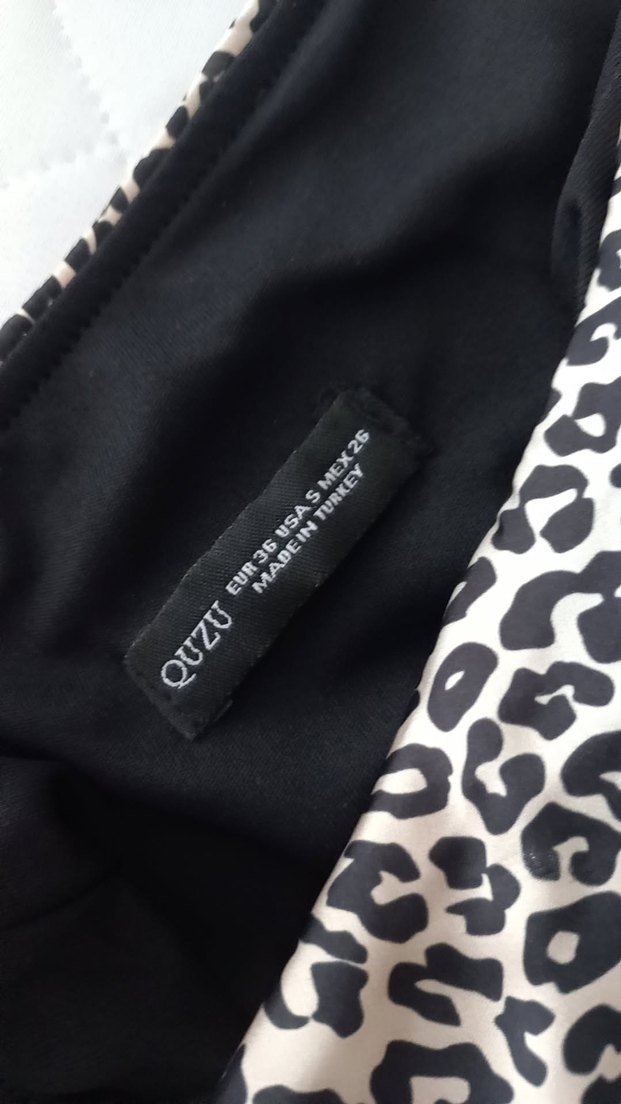 Leopar Desenli Mini Elbise QUZU marka - Görsel 3