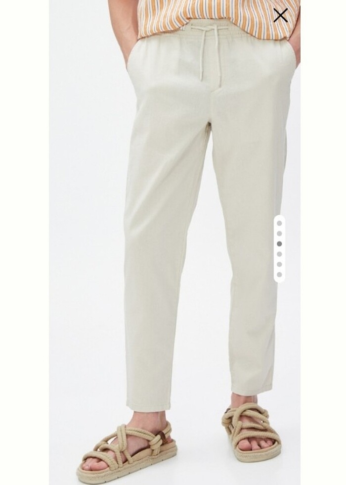 KOTON keten karışımlı pantolon - Görsel 3
