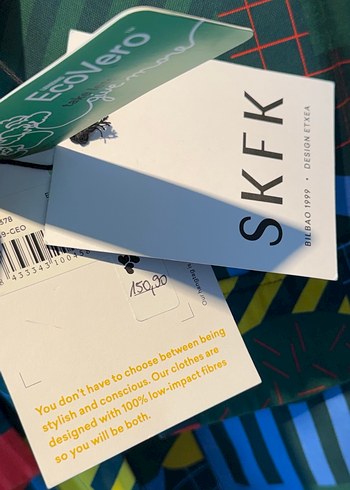 Renkli Desenli Uzun Retro Elbise - Görsel 5