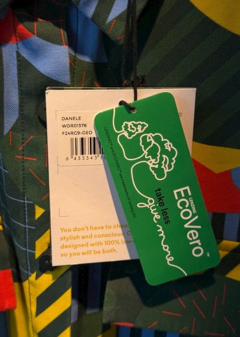 Renkli Desenli Uzun Retro Elbise - Görsel 6