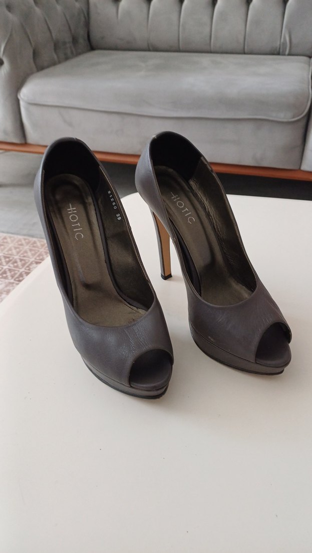 Hotic füme renk Deri Platform Kadın Ayakkabı - Görsel 2