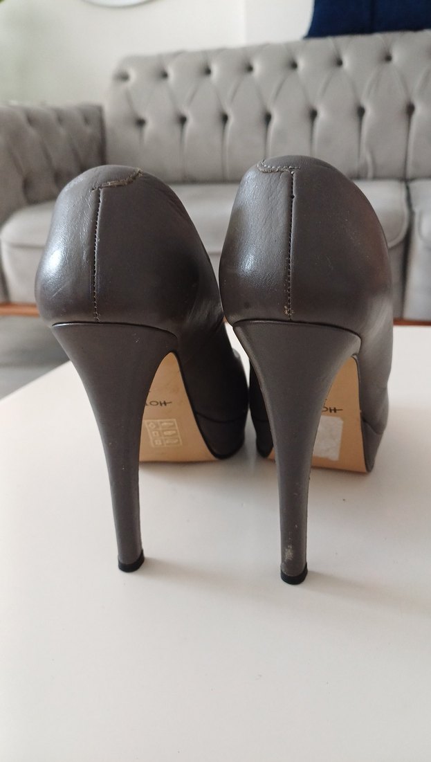 Hotic füme renk Deri Platform Kadın Ayakkabı - Görsel 4