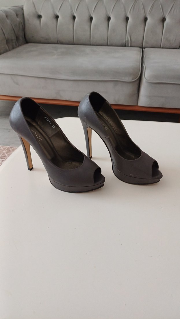 Hotic füme renk Deri Platform Kadın Ayakkabı - Görsel 3