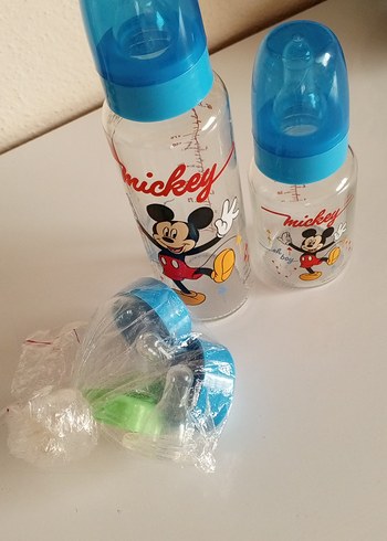 Mavi Mickey Bebek Biberon Seti - Görsel 3