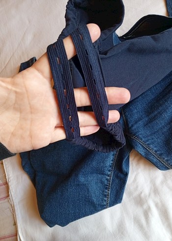 Düğmeli Lacivert Hamile Denim Pantolon - Görsel 5