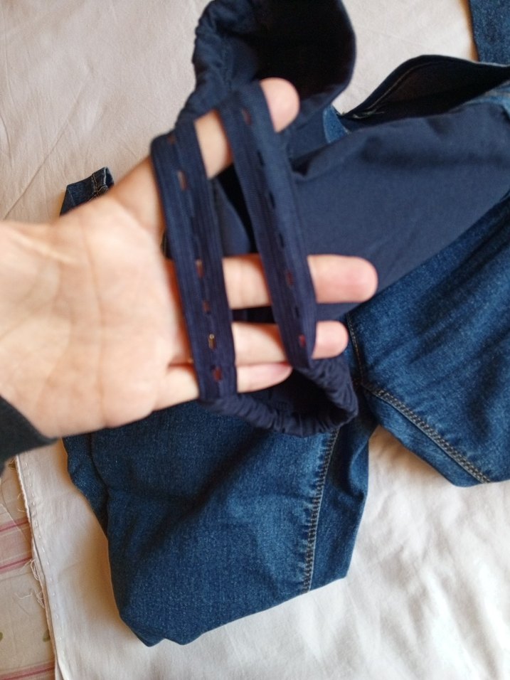 Düğmeli Lacivert Hamile Denim Pantolon - Görsel 2