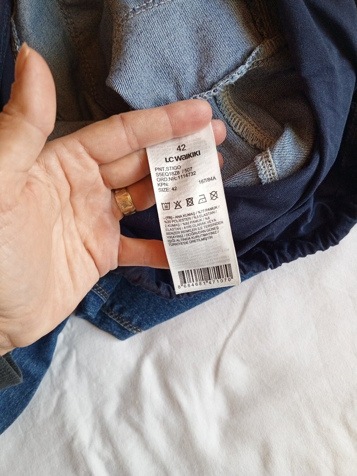 Düğmeli Lacivert Hamile Denim Pantolon - Görsel 4