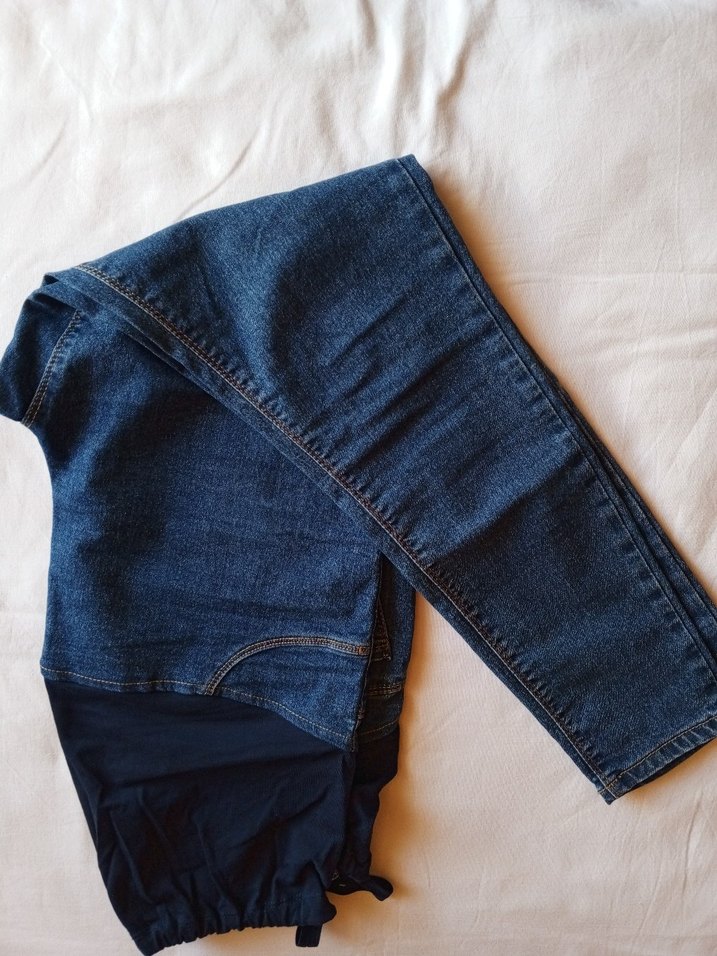 Düğmeli Lacivert Hamile Denim Pantolon - Görsel 3