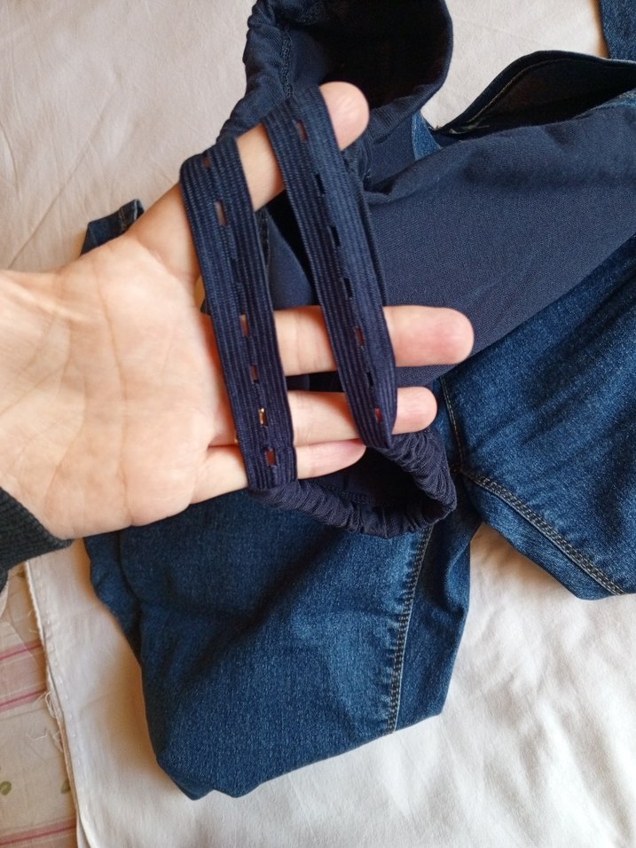 Düğmeli Lacivert Hamile Denim Pantolon - Görsel 5