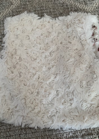 H&M Kız Çocuk Gri Kürklü Bohem Yelek - Görsel 4