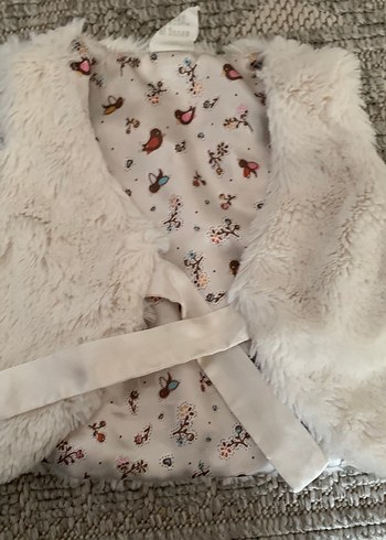 H&M Kız Çocuk Gri Kürklü Bohem Yelek - Görsel 2