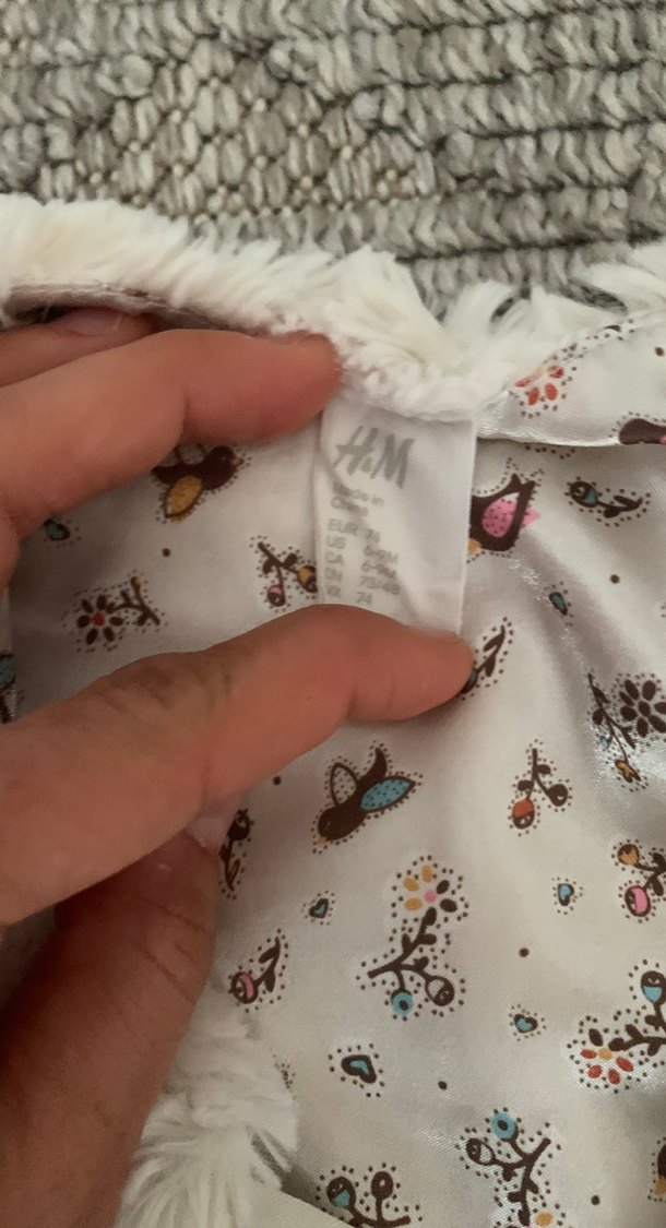 H&M Kız Çocuk Gri Kürklü Bohem Yelek - Görsel 3