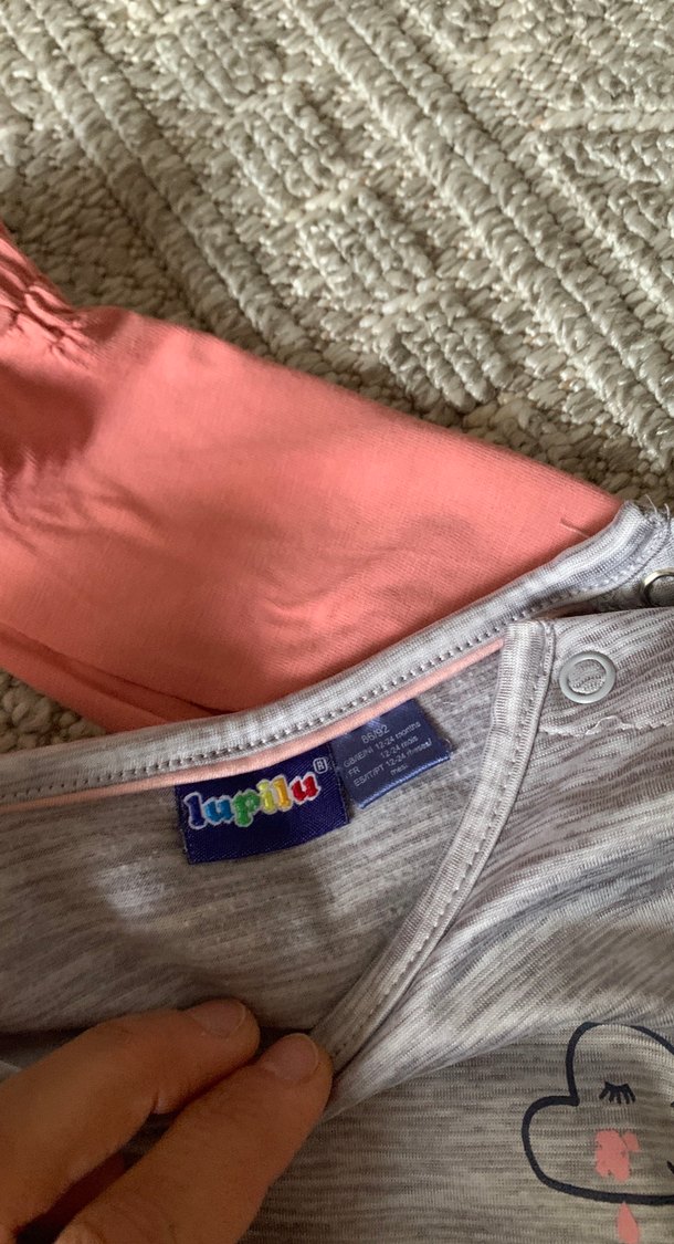 2 adet Gri Baskılı Uzun Kollu Kız bluzleri - Görsel 2