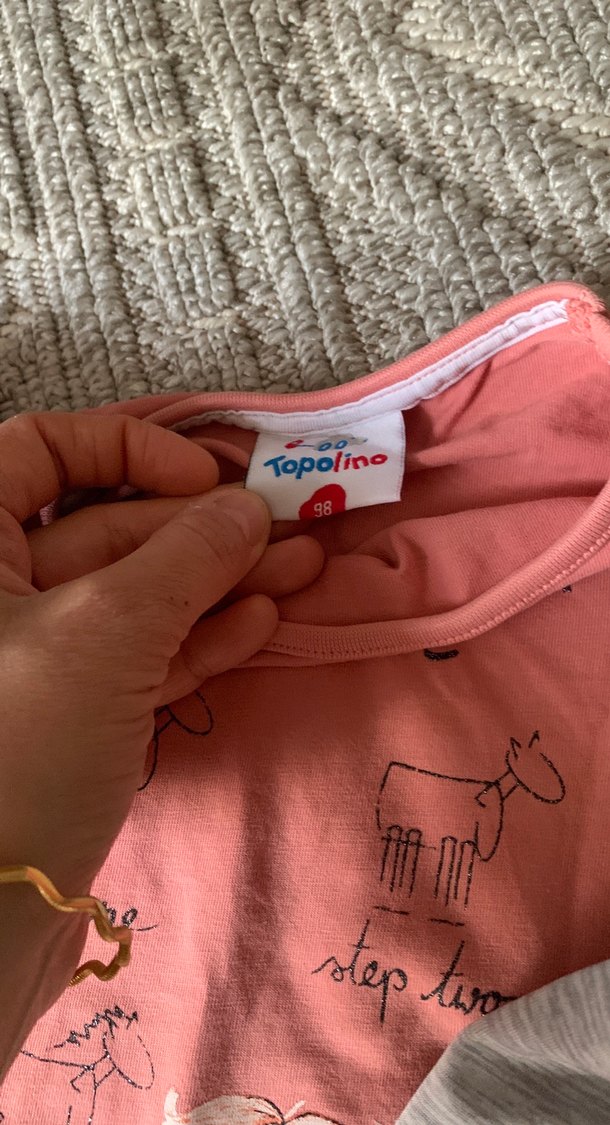 2 adet Gri Baskılı Uzun Kollu Kız bluzleri - Görsel 3