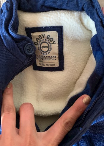 Erkek Çocuk Mavi Düğmeli kürk Yelek - Görsel 2