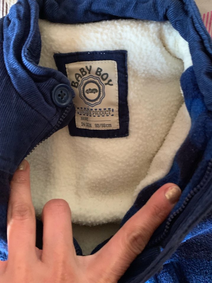 Erkek Çocuk Mavi Düğmeli kürk Yelek - Görsel 2