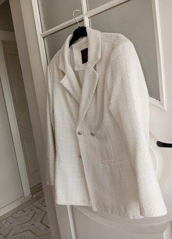 l Beden beyaz Renk Blazer Ceket