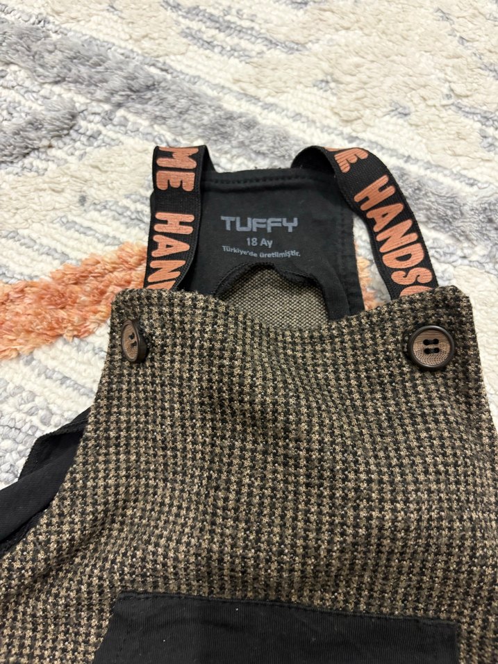 Erkek Çocuk Örme Kahverengi Tulum - Görsel 2